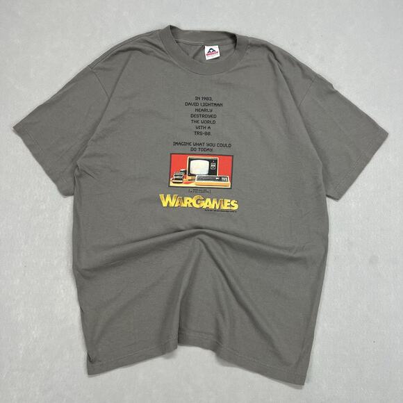 Alstyle Apparel & Activewear Other - Vintage WarGames Movie Shirt Mens XL Gray 1998 Video Game Release Promo - RARE